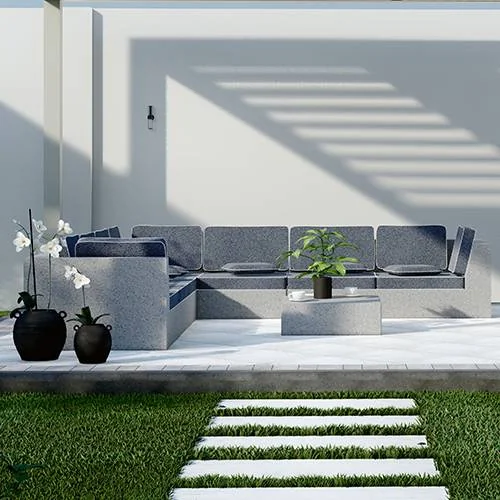 Shaded Terrace outdoor seating area in Al Reef, Abu Dhabi