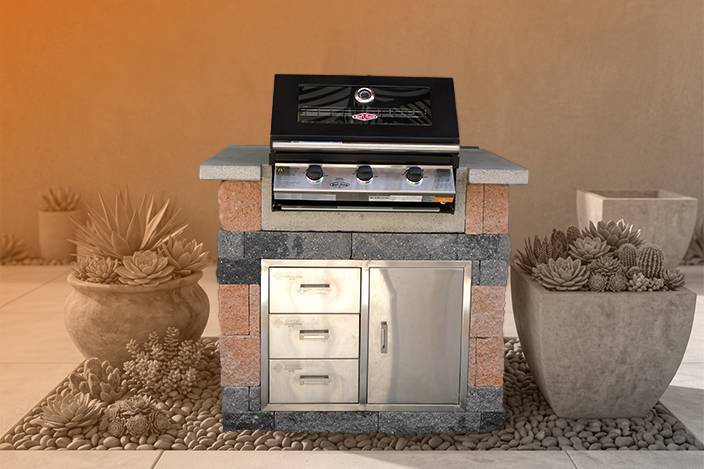 Ducon 3-burner Blaze outdoor kitchen gas burner configuration