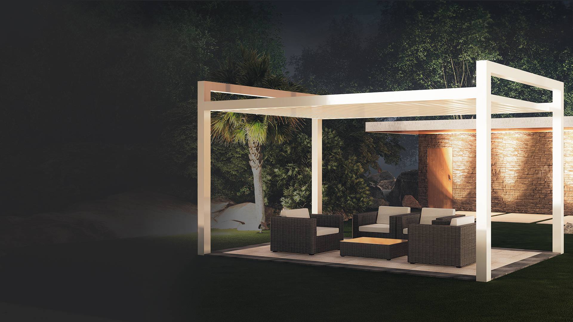 Aluminium pergola outdoor structure
