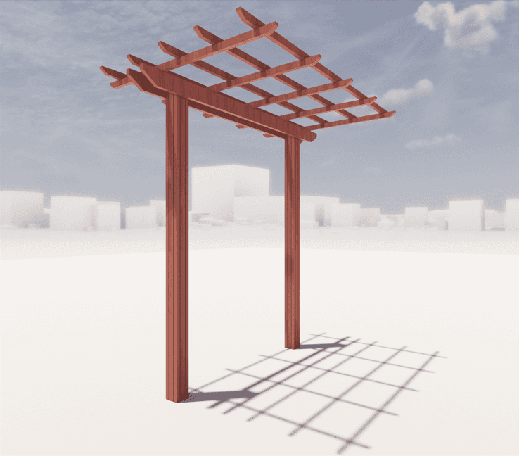 Wood Pergola - 2x3 - Classic - C0106