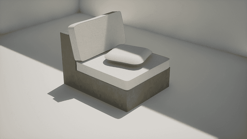 Concrete Chair With Cushion Set