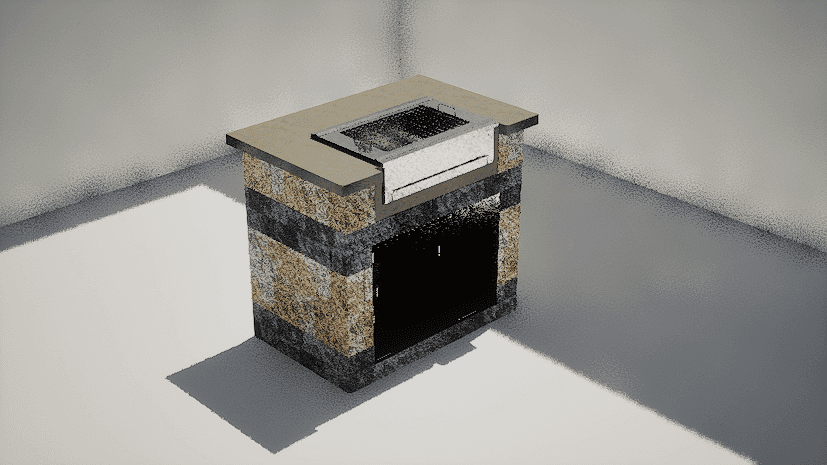 Countertop - 120x80 - Charcoal Grill S (D Door)