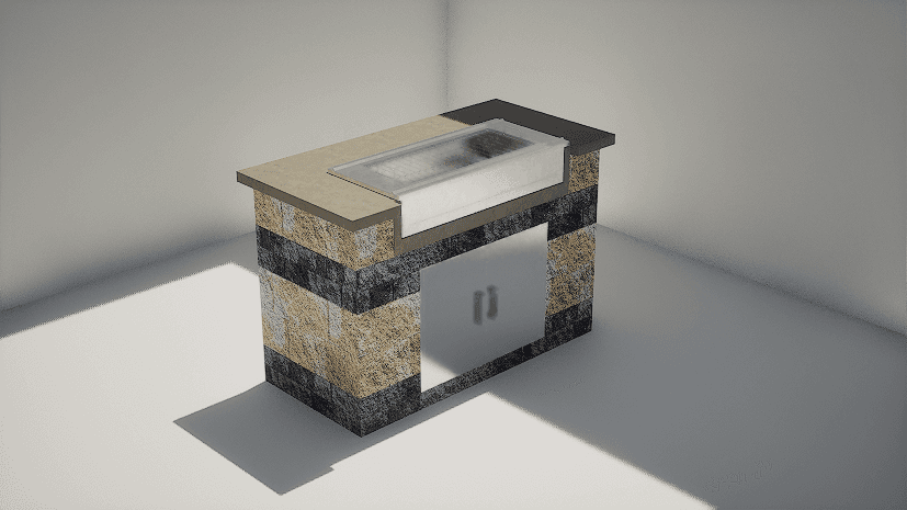 Countertop - 160x80 - Charcoal Grill L (D Door)