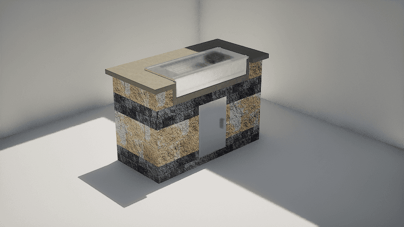 Countertop - 160x80 - Charcoal Grill L (S Door)