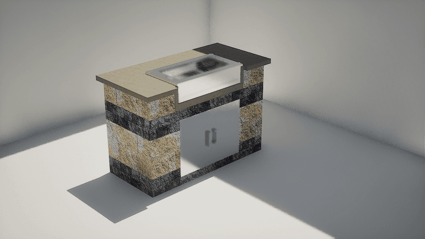 Countertop - 160x80 - Charcoal Grill M (D Door)