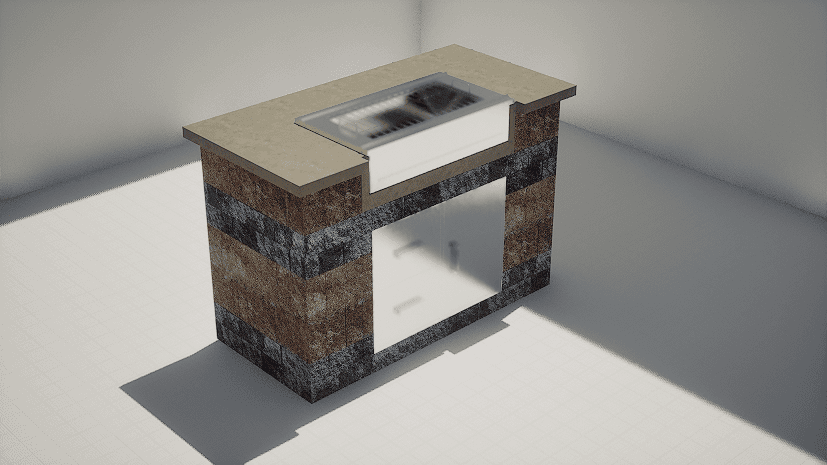 Countertop - 160x80 - Charcoal Grill M (D Drawer & S Door)