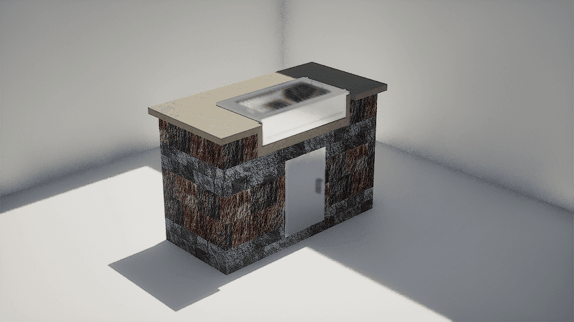Countertop - 160x80 - Charcoal Grill M (S Door)