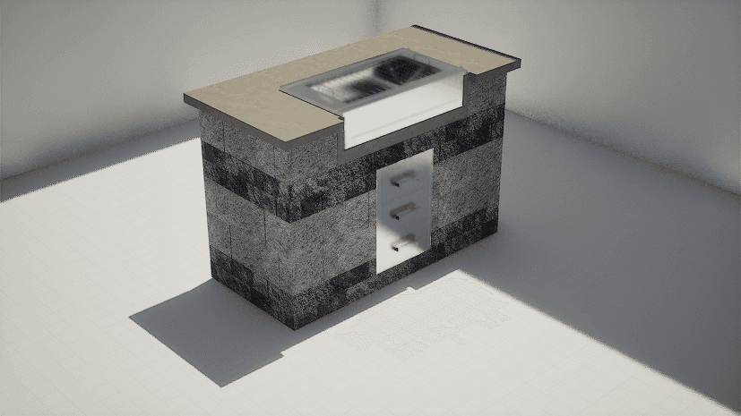 Countertop - 160x80 - Charcoal Grill M (T Drawer)