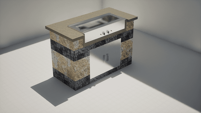 Countertop - 160x80 - Gas Grill L (D Door)