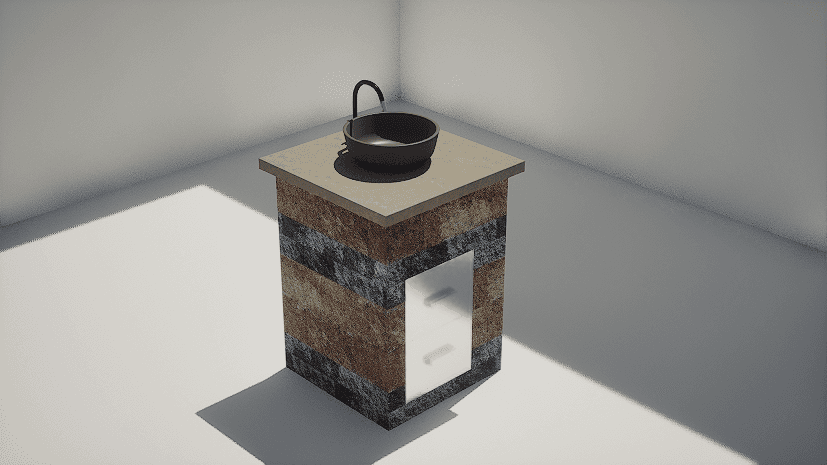 Countertop - 80x80 - Round Sink (D Drawer)