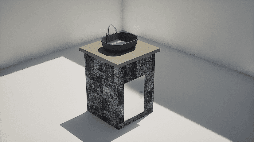 Countertop - 80x80 - Square Sink (S Door)