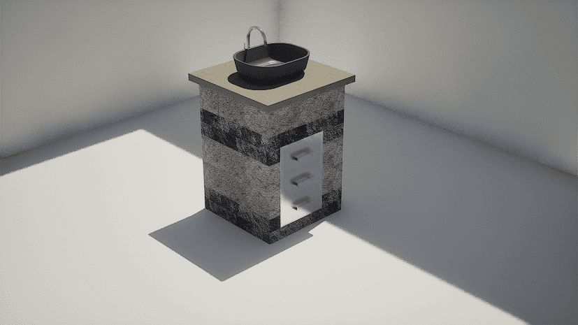 Countertop - 80x80 - Square Sink (T Drawer)